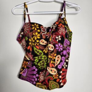 Victorias Secret Y2K Paisley Colorful Tankini‎ Size 36D